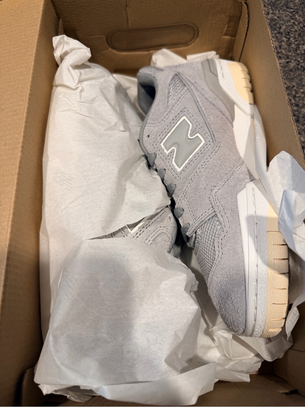 Brand New Balance 550 Grey Suede. Women’s 7 Youth 5.5. BB550PHD Ortholite - Picture 2 of 5